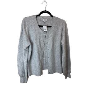 J.Crew NWT Extra Soft Cardigan Gray Pearl Buttons Sz M Longsleeve Sweater